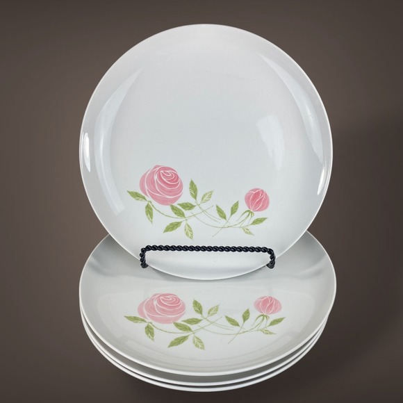 Franciscan Other - Franciscan Pink A Dilly Rose Dinnerware Plates 1959 Vintage Set of 4